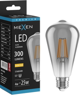 Mexen Vintis Ampoule filament LED E27, ST64, 4W, Chaude - 2200K, 300 lm, fumée - L152-E27-0422-70