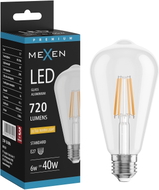 Mexen Vintis Ampoule à filament LED E27, ST64, 6W, Chaude - 2200K, 720 lm, claire - L152-E27-0622-00