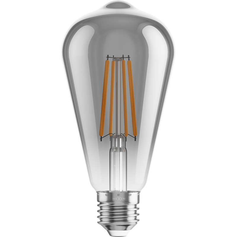 Mexen Vintis Ampoule filament LED E27, ST64, 8W, Chaude - 2200K, 600 lm, fumée - L152-E27-0822-70