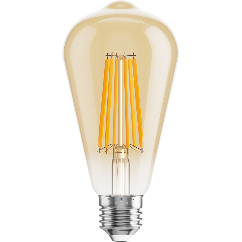 Mexen Vintis Ampoule filament LED E27, ST64, 10W, Chaude - 2200K, 910 lm, ambre - L152-E27-1022-50