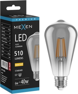 Mexen Vintis Ampoule filament LED E27, ST64, 6W, Chaude - 2700K, 510 lm, fumée - L152-E27-0627-70