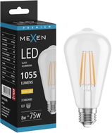 Mexen Vintis Ampoule filament LED E27, ST64, 8W, Chaud - 2700K, 1055 lm, clair - L152-E27-0827-00