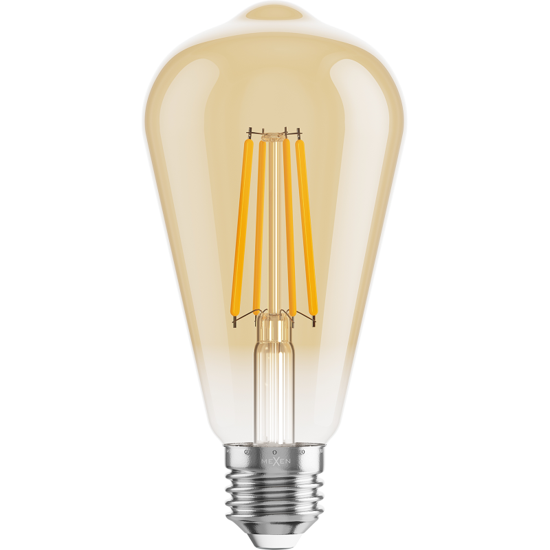 Mexen Vintis Ampoule filament LED E27, ST64, 8W, Chaude - 2700K, 750 lm, ambre - L152-E27-0827-50