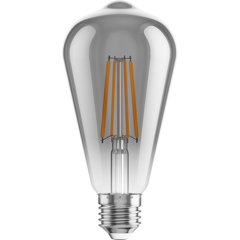 Mexen Vintis Ampoule filament LED E27, ST64, 8W, Chaude - 2700K, 680 lm, fumée - L152-E27-0827-70