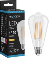Mexen Vintis Ampoule filament LED E27, ST64, 10W, Chaude - 2700K, 1320 lm, transparent - L152-E27-1027-00