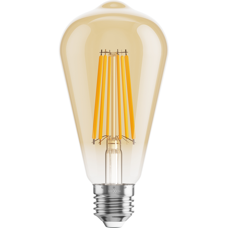 Mexen Vintis Ampoule filament LED E27, ST64, 10W, Chaude - 2700K, 910 lm, ambre - L152-E27-1027-50