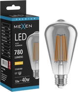 Mexen Vintis Ampoule à filament LED E27, ST64, 10W, Chaude - 2700K, 780 lm, fumée - L152-E27-1027-70