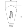 Mexen Vintis Ampoule à filament LED E27, ST64, 4W, Neutre - 4000K, 470 lm, clair - L152-E27-0440-00
