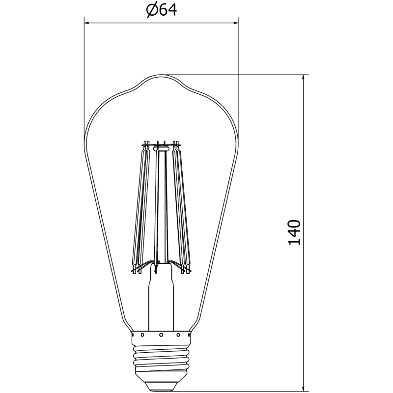 Mexen Vintis Ampoule filament LED E27, ST64, 10W, Neutre - 4000K, 1320 lm, clair - L152-E27-1040-00