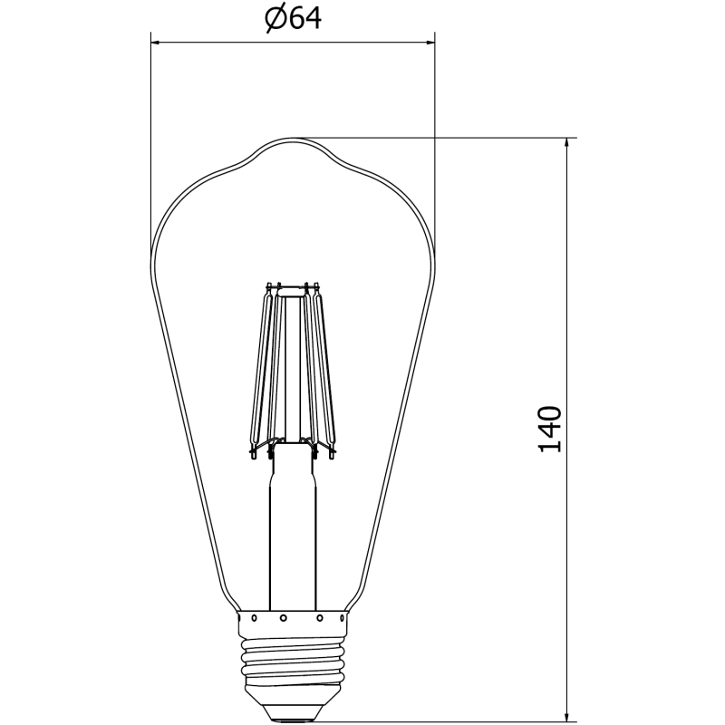 Mexen Vintis Ampoule filament LED E27, ST64, 6W, Froide - 6500K, 720 lm, transparent - L152-E27-0665-00