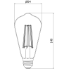 Mexen Vintis Ampoule filament LED E27, ST64, 10W, Froid - 6500K, 1320 lm, transparent - L152-E27-1040-00 - L152-E27-1065-00