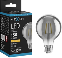 Mexen Vintis Ampoule filament LED E27, G80, 2W, Chaude - 2200K, 150 lm, fumée - L155-E27-0222-70