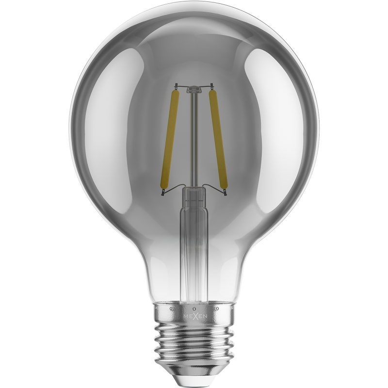 Mexen Vintis Ampoule filament LED E27, G80, 2W, Chaude - 2200K, 150 lm, fumée - L155-E27-0222-70