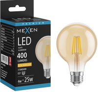 Mexen Vintis Ampoule LED filament E27, G80, 4W, Chaude - 2200K, 400 lm, ambre - L155-E27-0422-50