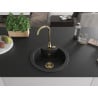 Mexen Diego évier en granit à 1 bac 488 x 480 mm, noir, siphon doré - 6512481000-77-G