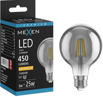 Mexen Vintis Ampoule LED à filament E27, G80, 6W, Chaude - 2200K, 450 lm, fumée - L155-E27-0622-70