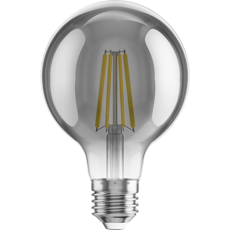 Mexen Vintis Ampoule filament LED E27, G80, 8W, Chaude - 2200K, 600 lm, fumée - L155-E27-0822-70
