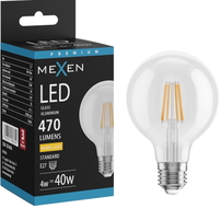 Mexen Vintis Ampoule filament LED E27, G80, 4W, Chaude - 2700K, 470 lm, claire - L155-E27-0427-00