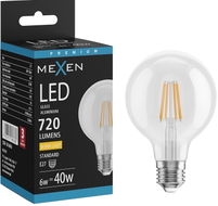 Mexen Vintis Ampoule LED à filament E27, G80, 6W, Chaude - 2700K, 720 lm, clair - L155-E27-0627-00