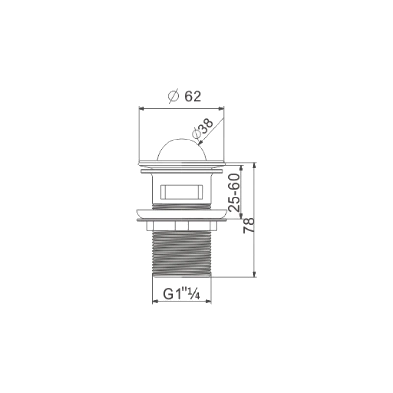 Mexen bouchon click-clack rotatif avec trop-plein, doré - 79923-50