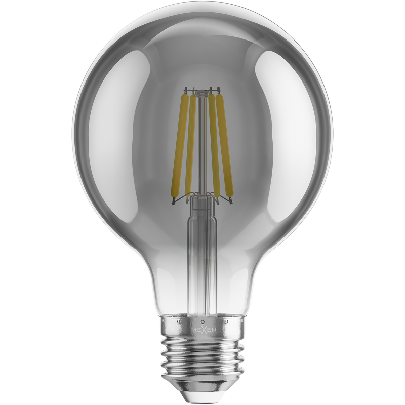 Mexen Vintis Ampoule LED filament E27, G80, 6W, Chaude - 2700K, 510 lm, fumée - L155-E27-0627-70