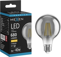 Mexen Vintis Ampoule filament LED E27, G80, 8W, Chaude - 2700K, 680 lm, fumée - L155-E27-0827-70