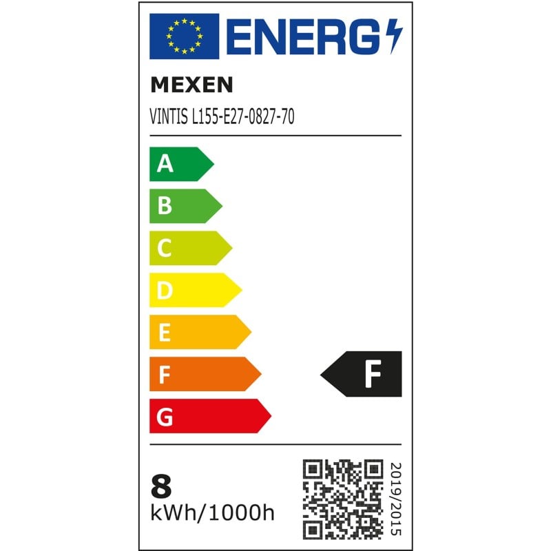 Mexen Vintis Ampoule filament LED E27, G80, 8W, Chaude - 2700K, 680 lm, fumée - L155-E27-0827-70