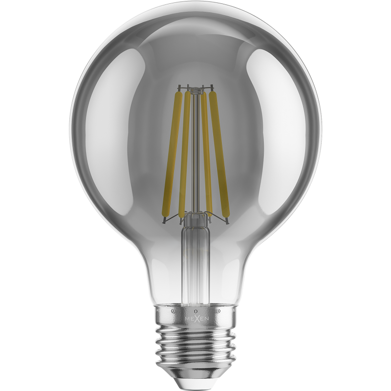 Mexen Vintis Ampoule filament LED E27, G80, 8W, Chaude - 2700K, 680 lm, fumée - L155-E27-0827-70