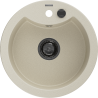 Mexen Diego évier en granit à 1 cuve 488 x 480 mm, Beige, siphon Noir - 6512481000-69-B