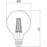 Mexen Vintis Ampoule à filament LED E27, G80, 10W, Neutre - 4000K, 1320 lm, claire - L155-E27-1040-00