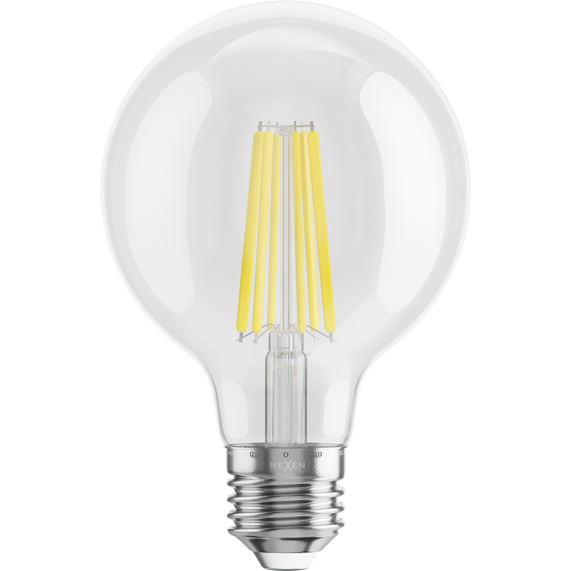 Mexen Vintis Ampoule à filament LED E27, G80, 10W, Neutre - 4000K, 1320 lm, claire - L155-E27-1040-00