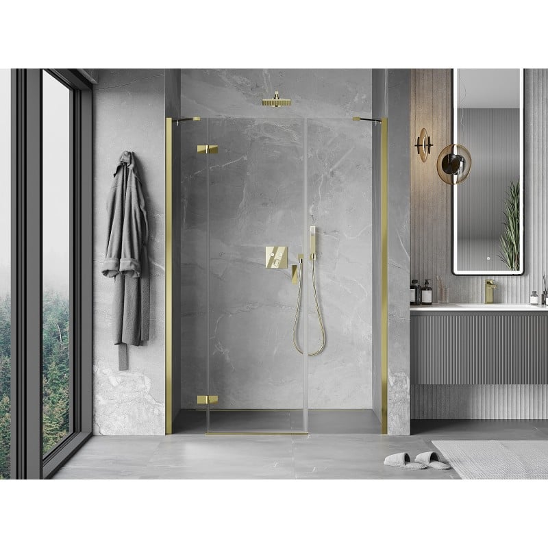 Mexen Mist-H porte de douche battante gauche 140 cm, transparent, doré - 8A5-140-001-50-00-L