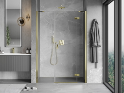 Mexen Mist-H porte de douche pivotante droite 120 cm, transparent, doré - 8A5-120-001-50-00-P
