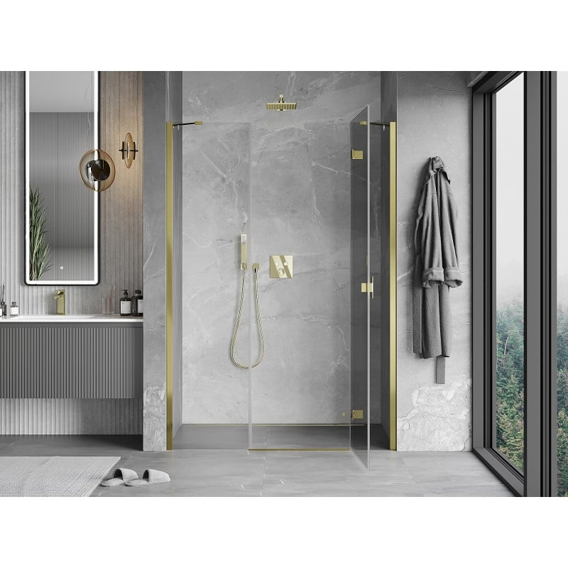 Mexen Mist-H porte de douche pivotante droite 125 cm, transparent, or - 8A5-125-001-50-00-P