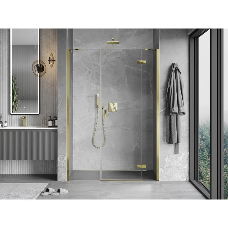 Mexen Mist-H porte de douche pivotante droite 150 cm, transparentes, dorées - 8A5-150-001-50-00-P
