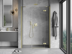 Mexen Mist-H porte de douche pivotante droite 120 cm, transparent, doré brossé - 8A5-120-001-55-00-P