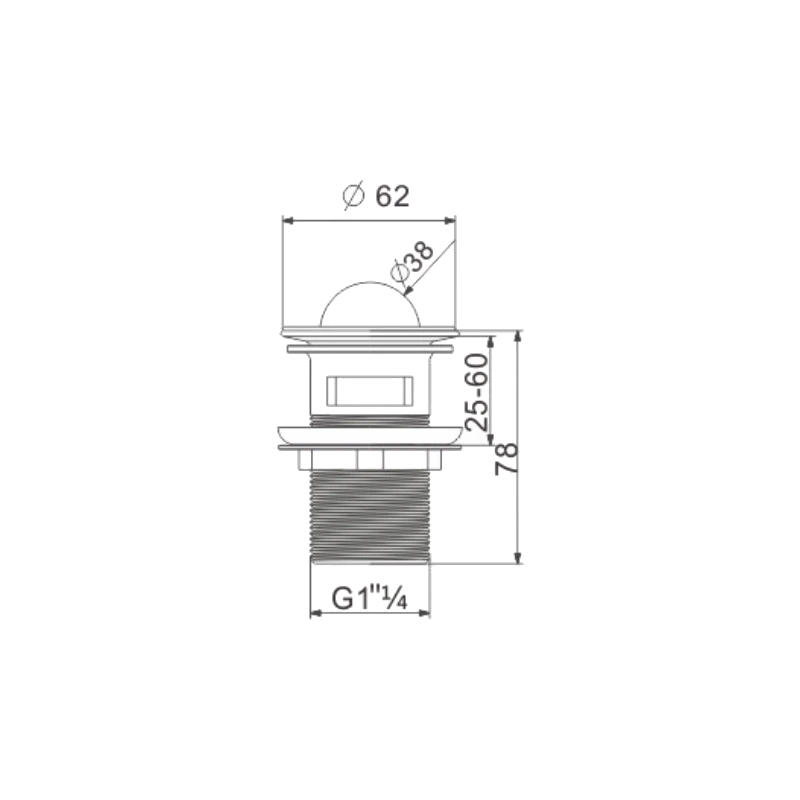 Mexen bouchon clic-clac rotatif avec trop-plein, noir - 79923-70