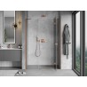 Mexen Mist-H porte de douche battante droite 130 cm, transparent, cuivre brossé - 8A5-130-001-65-00-P