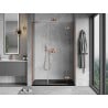 Mexen Mist-H porte de douche pivotante droite 135 cm, transparent, cuivre brossé - 8A5-135-001-65-00-P