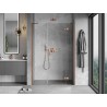 Mexen Mist-H porte de douche pivotante droite 140 cm, transparent, cuivre brossé - 8A5-140-001-65-00-P
