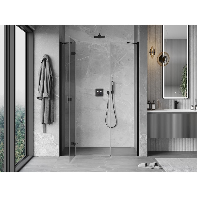 Mexen Mist-H porte de douche pivotante gauche 120 cm, transparent, noir - 8A5-120-001-70-00-L
