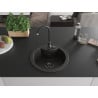 Mexen Diego évier en granit à 1 bac 488 x 480 mm, noir/métallisé doré, siphon noir - 6512481000-75-B