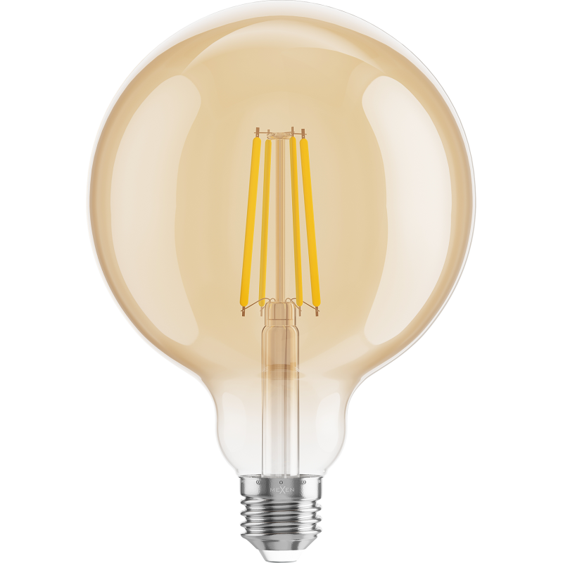 Mexen Vintis Ampoule à filament LED E27, G125, 8W, Chaude - 2200K, 750 lm, ambre - L158-E27-0822-50