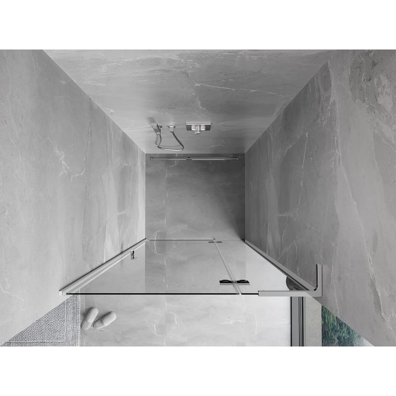 Mexen Mist-H L portes de douche pivotantes droites 80 cm, transparent, chrome - 8A5L-080-000-01-00-P