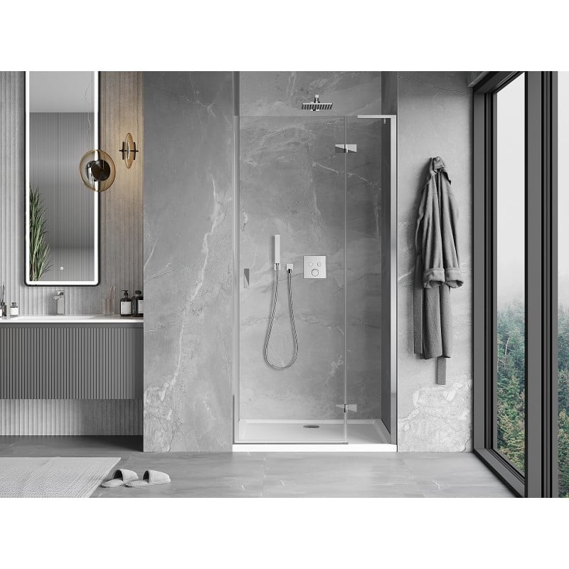 Mexen Mist-H L porte de douche battante droite 95 cm, transparent, chrome - 8A5L-095-000-01-00-P