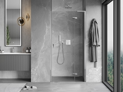 Mexen Mist-H L porte de douche pivotante droite 120 cm, transparent, chrome - 8A5L-120-000-01-00-P