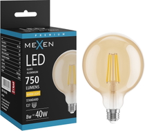 Mexen Vintis Ampoule à filament LED E27, G125, 8W, Chaud - 2700K, 750 lm, ambre - L158-E27-0827-50