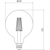 Mexen Vintis Ampoule filament LED E27, G125, 10W, Chaude - 2700K, 1320 lm, claire - L158-E27-1027-00