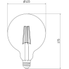 Mexen Vintis Ampoule filament LED E27, G125, 8W, Neutre - 4000K, 1055 lm, clair - L158-E27-0840-00