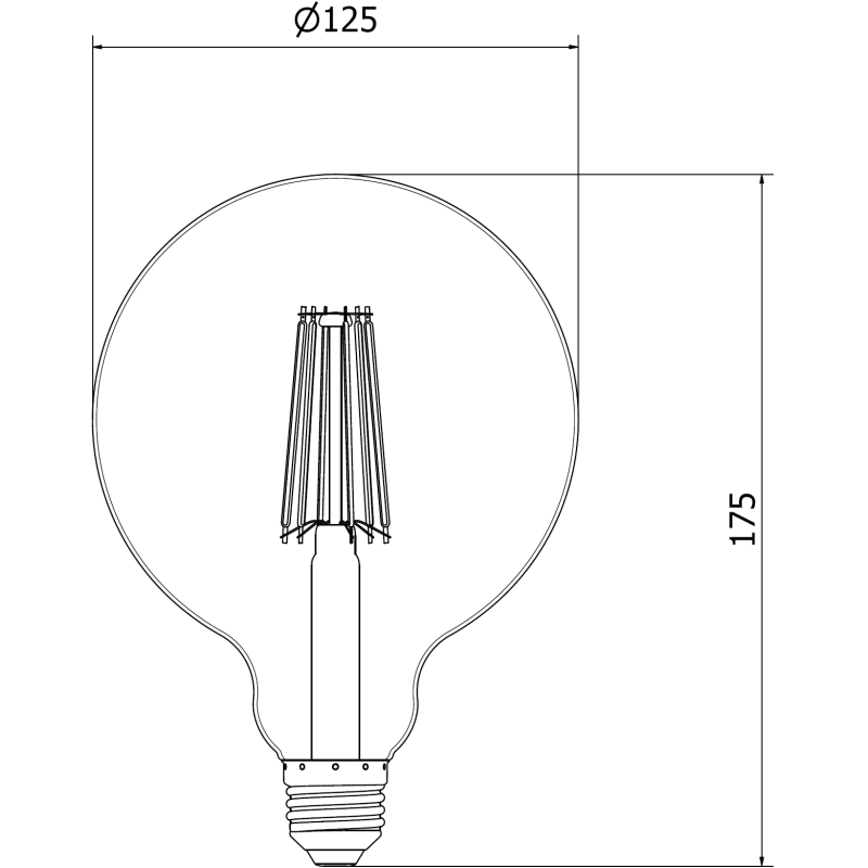 Mexen Vintis Ampoule à filament LED E27, G125, 10W, Neutre - 4000K, 1320 lm, transparent - L158-E27-1040-00